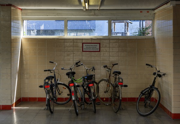 Interior photo, Nordbahnhof S-Bahn station on the former demarcation line of the inner-German border, Berlin, Germany, Europe