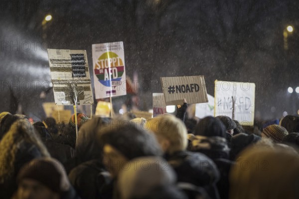 Recordings as part of the demonstration Auf die Strasse! Against the AfD's Nazi deportation plans in front of the Rotes Rathaus in Berlin, 17 January 2024