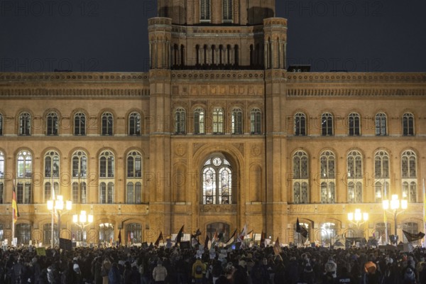 Recordings as part of the demonstration Auf die Strasse! Against the AfD's Nazi deportation plans in front of the Rotes Rathaus in Berlin, 17 January 2024