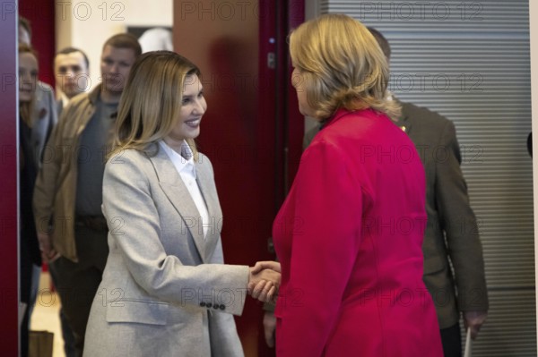 Bundestag President Bärbel Bas, SPD, MdB, receives the woman of the Ukrainian President, Mrs Olena Selenska, for talks. Berlin, 02.02.2024