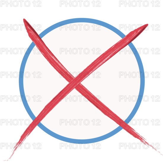 Blue/red voting cross