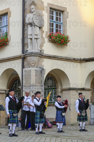 Bagpipe orchestra, Pipe concert, Sigmaringen, Baden-Württemberg, Germany, Europe