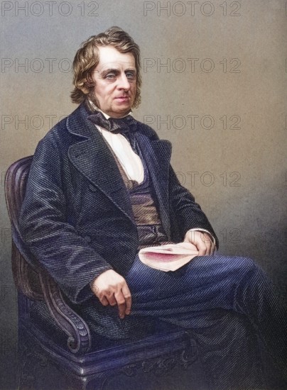 John Arthur Roebuck, 1801-1879, British politician. Painted by DJ Pound after a photograph by Mayall. From the book The Drawing-Room Portrait Gallery of Eminent Personages, published in London 1859, digitally restored reproduction from a 19th century original, record date not stated