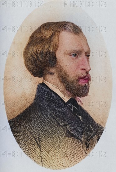 Alfred Louis Charles De Musset, 1810, 1857, French playwright, poet and novelist. From the book The Masterpiece Library of Short Stories volume 4 French, Historical, digitally restored reproduction from a 19th century original, Record date not stated