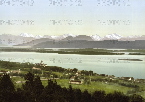 Molde, in the Norwegian Fylke More og Romsdal, Norway, View from 1885, Historical, digitally restored reproduction from a 19th century original, Record date not stated, Europe