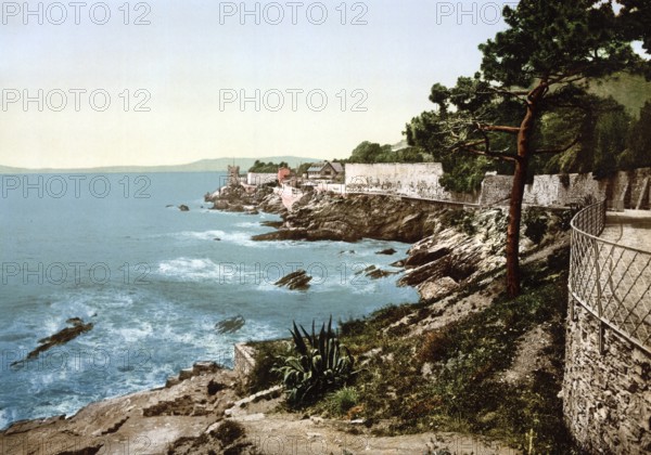 Die Klippen, Nervi, Genua, Italien, The cliffs, Genoa, Italy, Historical, digitally restored reproduction from a 19th century original, 1880, Record date not stated, Europe