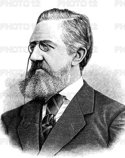 Karl Ritter von Stremayr, 30 October 1823 - 22 June 1904, was an Austrian politician, several times Minister and Prime Minister of Cisleithania, the imperial part of Austria-Hungary, and President of the Supreme Court, Historical, digital reproduction of an original from the 19th century