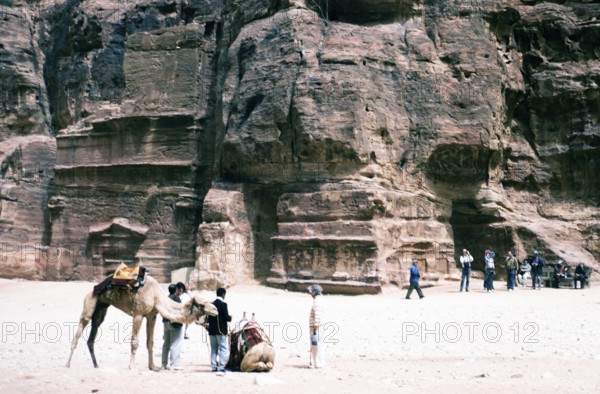 Tourists at the archaeological site in Petra, Jordan, 1998, Asia