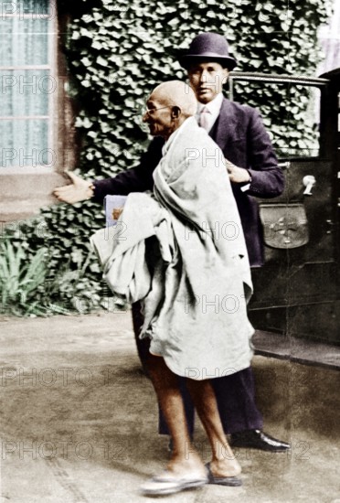 Mahatma Gandhi at St James Palace for Round Table Conference, London, England, September 14, 1931