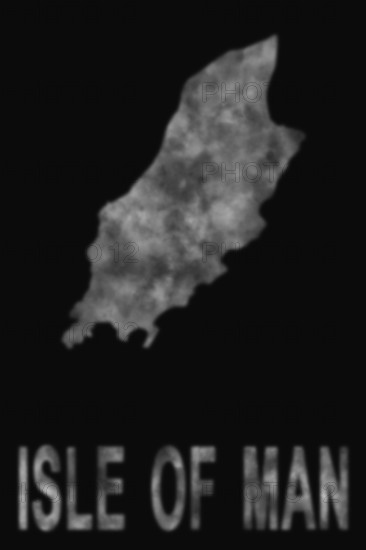 Map of Isle of Man made of smoke, Air pollution, ecology