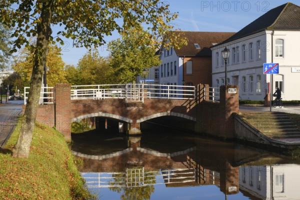 Bridge over the main canal, Papenburg, Emsland, Lower Saxony, Germany, Europe