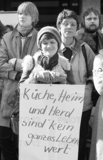 Equal pay was one of the main demands of woman at the International Women's Day demonstration in Düsseldorf, Germany on 08.03.1980