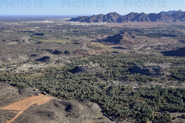 Landscape near Khaybar, aerial view, Medina Province, Saudi Arabia, Arabian Peninsula, Asia