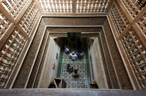 Morocco, Place Djemaa El Fna, Marrakech, Mosque Ben Youssef, Souks, Africa