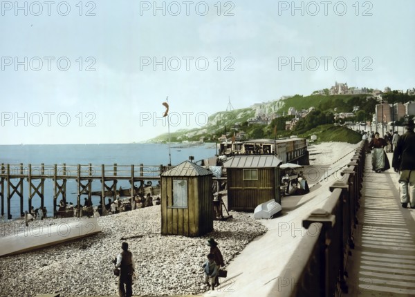 The Sea Boulevard, Le Havre, France, c. 1890, Historic, digitally enhanced reproduction of a photochrome print from 1895, Europe