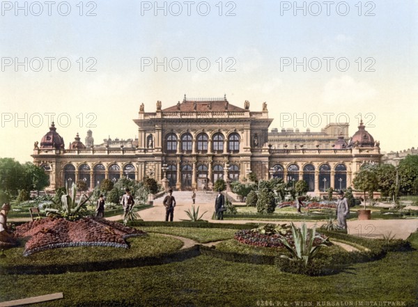 Der Volksgarten und das Kasino, Vienna, Austria, c. 1890, Historic, digitally restored reproduction from a 19th century original, The Volksgarten and Casino, Vienna, Austria, c. 1890, Historic, digitally restored reproduction from a 19th century original, Europe