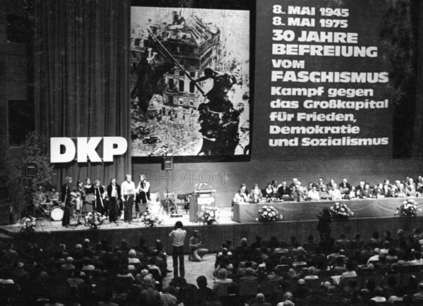 On 7 May 1975, the later General Secretary of the CPSU, Michael Gorbachev, travelled with a delegation from the USSR to an event organised by the DKP in Nuremberg in the Meistersingerhalle, Germany, Europe