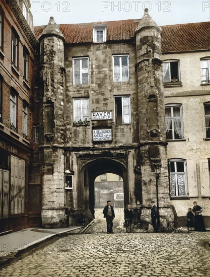 Hotel des Guises, Calais, France, c. 1890, Historic, digitally enhanced reproduction of a photochrome print from 1895, Europe