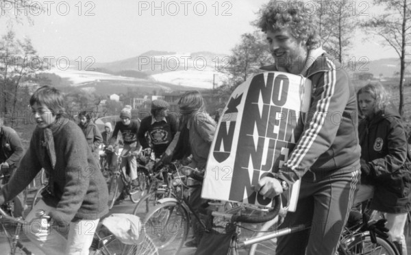 The Easter actions of the peace movement for disarmament and peace in the Rhoen on 06.04.1980, Germany, Europe