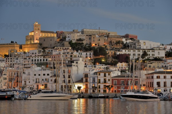 Dalt Vila of Ibiza or Eivissa, evening, Ibiza Town, Ibiza, Balearic Islands, Spain, Europe