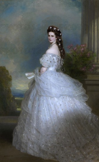 Elisabeth of Austria, born as Elisabeth Amalie Eugenie von Wittelsbach, Duchess in Bavaria, 24 December 1837, 10 September 1898, painting by Franz Xaver Winterhalter, Historic, digitally restored reproduction of a 19th century original, exact date unknown