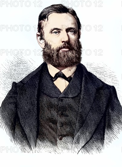 Ferdinand Jacob Heinrich Müller, from 1867 von Mueller, from 1871 Freiherr von Müller, 1825, 1896, a German-Australian botanist and geographer, Historical, digitally restored reproduction from a 19th century original, from 1867 von Mueller, from 1871 Freiherr von Müller, a German-Australian botanist and geographer, Historical, digitally restored reproduction from a 19th century original