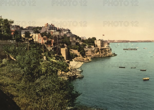 Bric-a-Brac, Dinard, Brittany, France, c. 1890, Historic, digitally enhanced reproduction of a photochrome print from 1895, Europe