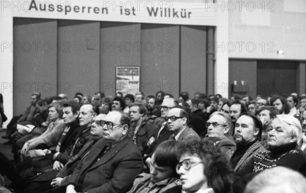 DGB rally for a ban on lock-outs 26.01.1980 in Hanover, Germany, Europe