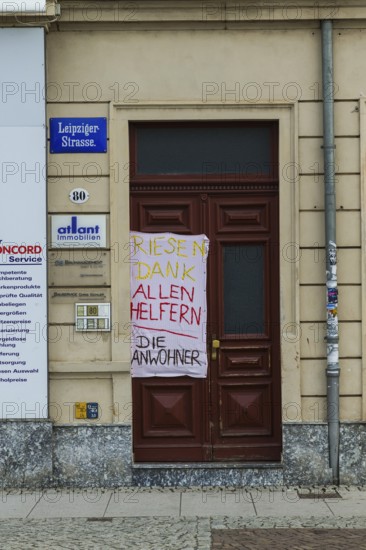 Acknowledgement from the residents of Pieschen to the flood relief workers