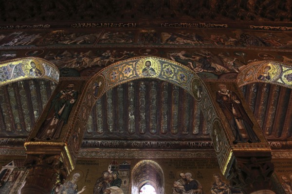 City of Palermo, Palazzo Reale, Royal Palace, also called Palazzo dei Normanni or Norman Palace, ecclesiastical art in the Cappella Palatina, UNESCO World Heritage Site, Sicily, Italy, Europe