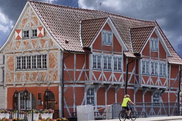 Vaults, a medieval half-timbered house built around 1650, Wismar, Mecklenburg-Western Pomerania, Germany, Europe