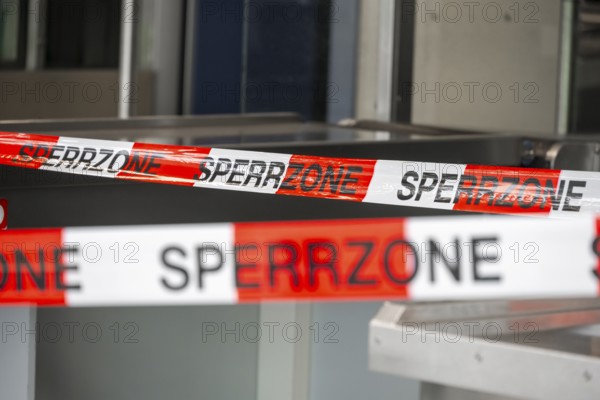 Restricted zone, barrier tape at Munich Airport