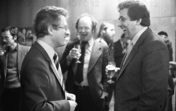 The visit of the Chairman of the FDJ of the GDR, Egon Krenz, to Bonn on 21.03.1980.At the SPD with Karsten Voigt l, Germany, Europe