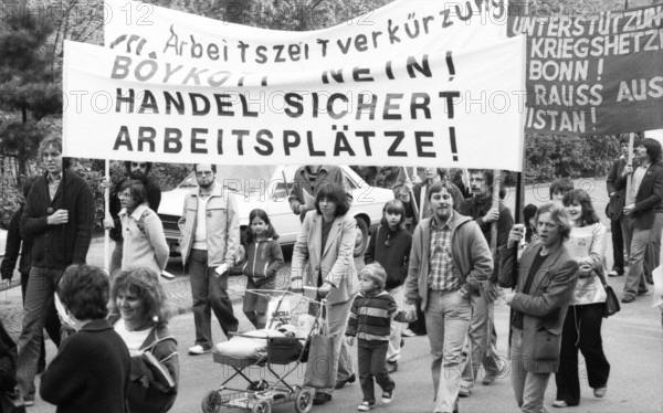 DGB May Day demonstration on 01.05.1980 in Dortmund, Germany, Europe