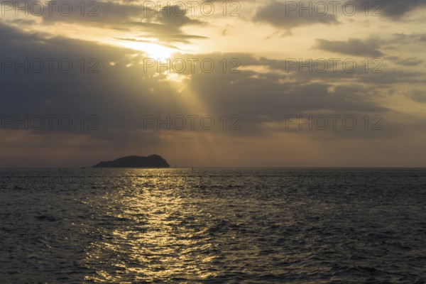 Beautiful sunset over the sea in the marine reserve