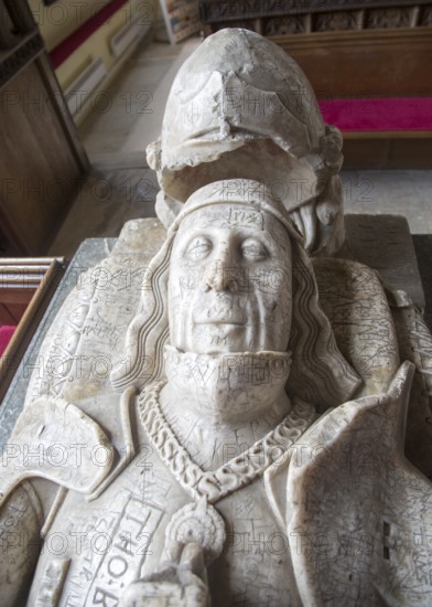 Tomb of Sir Roger Tocotes, fifteenth century chantry chapel, Church of Saint Nicholas, Bromham, Wiltshire, England, UK