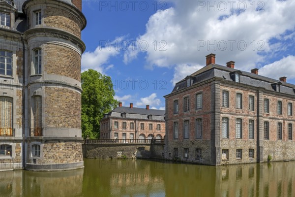 Château de Bel?il, Baroque moated castle in Beloeil and residence of the princes of Ligne, province of Hainaut, Wallonia, Belgium, Europe