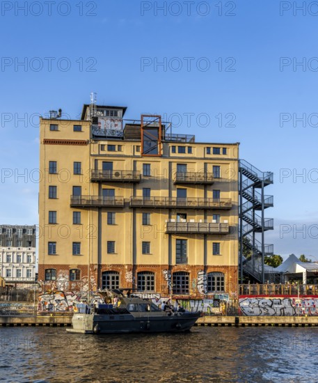 Pirates Berlin, former mill warehouse at the East Side Galery, Berlin, Germany, Europe