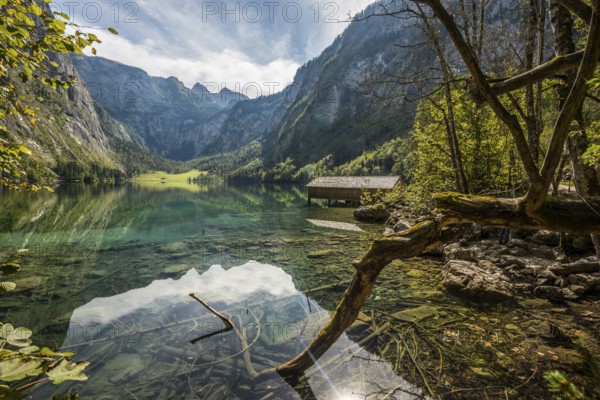 Obersee, Königssee, Schönau, Berchtesgaden National Park, Berchtesgadener Land, Upper Bavaria, Bavaria, Germany, Europe