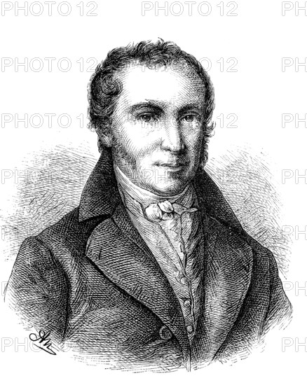 Ernst-Wilhelm Arnoldi, 21 May 1778, 27 May 184, a German merchant and considered the father of the German insurance industry, Historical, digital reproduction of an original from the 19th century