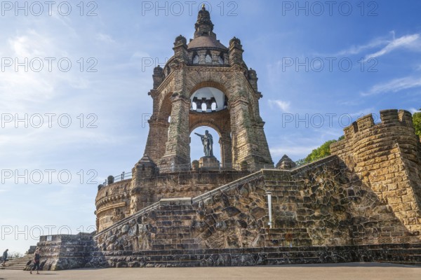 Kaiser Wilhelm Monument, Porta Westfalica, Weser Valley, Weserbergland, North Rhine-Westphalia, Germany, Europe