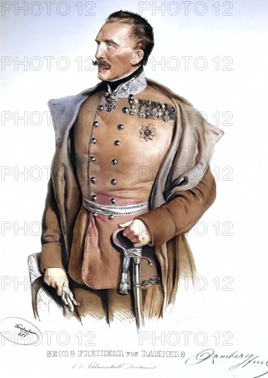 Georg Heinrich Ramberg, since 1849 Freiherr von Ramberg (born 25 February 1786 in Hanover, died 2 September 1855 in Teplitz) was an Austrian field marshal lieutenant, Historical, digitally restored reproduction from a 19th century original, Record date not stated