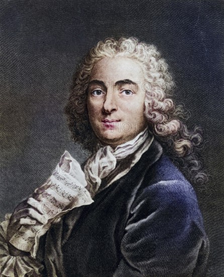 Jean Marie Leclair (1697-1764), French composer and violinist, Historic, digitally restored reproduction from a 19th century original, Record date not stated