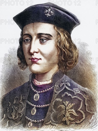 Edward IV (1442-1483), King of England, March 1461 to October 1470 and April 1471-1483. With the help of Richard Neville, Earl of Warwick, he was proclaimed king in 1461 and ascended the throne of the Lancastrian King Henry VI, the first Yorkist King of England, Historical, digitally restored reproduction from a 19th century original, Record date not stated