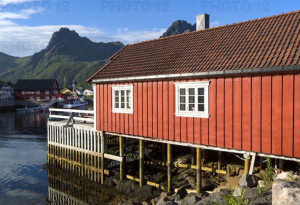 Traditional building style at Scandic Hotel, Svolvaer, Lofoten Islands, Nordland, Norway, Europe