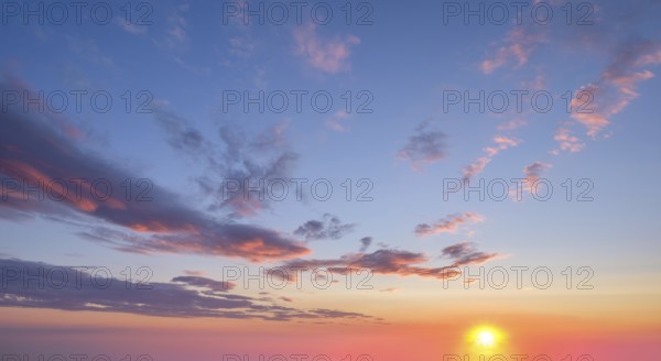 Beautiful dramatic scenic sunset sky background