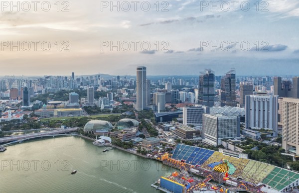 City panorama with a stadium in Singapore