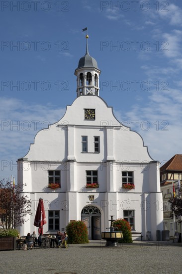 Town hall on the market square, Wolgast, Usedom Island, Mecklenburg-Western Pomerania, Germany, Europe