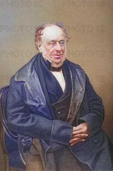 James Brownlow William (Gascoigne-Cecil, formerly Cecil), 2nd Marquess of Salisbury 1791-1868. English statesman. Lord Privy Seal. Lord President of the Council. Painted by DJ Pound after a photograph by Mayall. From the book The Drawing-Room Portrait Gallery of Eminent Personages, published in London 1859, digitally restored reproduction from a 19th century original, record date not stated