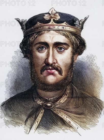 Richard I, Coeur de Lion (1157-1199), King of England from 1189, son of Henry II and Eleanor of Aquitaine, member of the Angevin dynasty, Historical, digitally restored reproduction from a 19th century original, Record date not stated